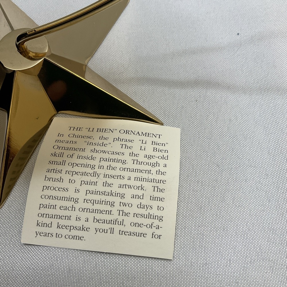 Li Bien Angel With Trumpet Christmas Ornament Reverse Painted 4" Glass - Picture 3 of 6